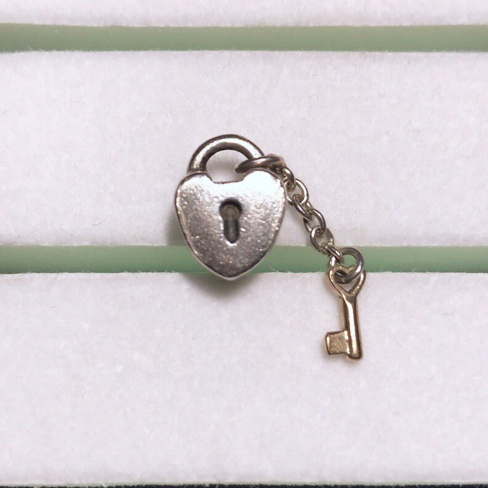 Pandora Heart Lock & Gold Key Charm